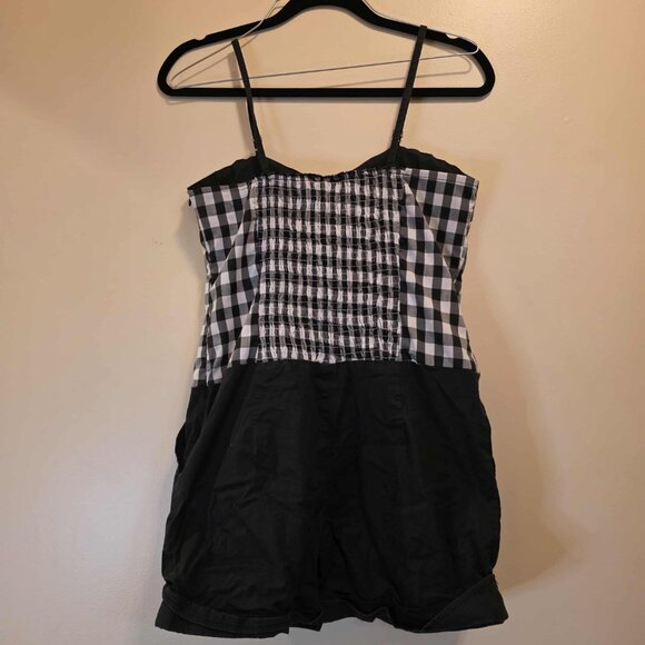 Sourpuss Black/White Checkered Romper L - Picture 6 of 7